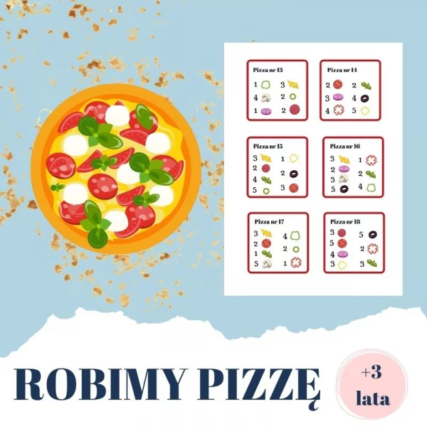 Karty pracy pizza układanki lewopółkulowe